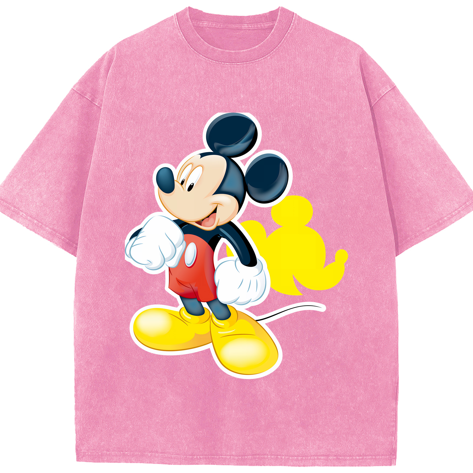 （画像用） ミッキーマウス Mickey Mouse 綿100% ヴィンテージ風 半袖Tシャツ（フロントプリント）